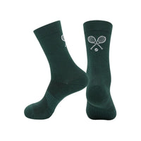 Tennis-inspired premium socks worn with lifestyle sneakers in a sophisticated sport fashion composition
