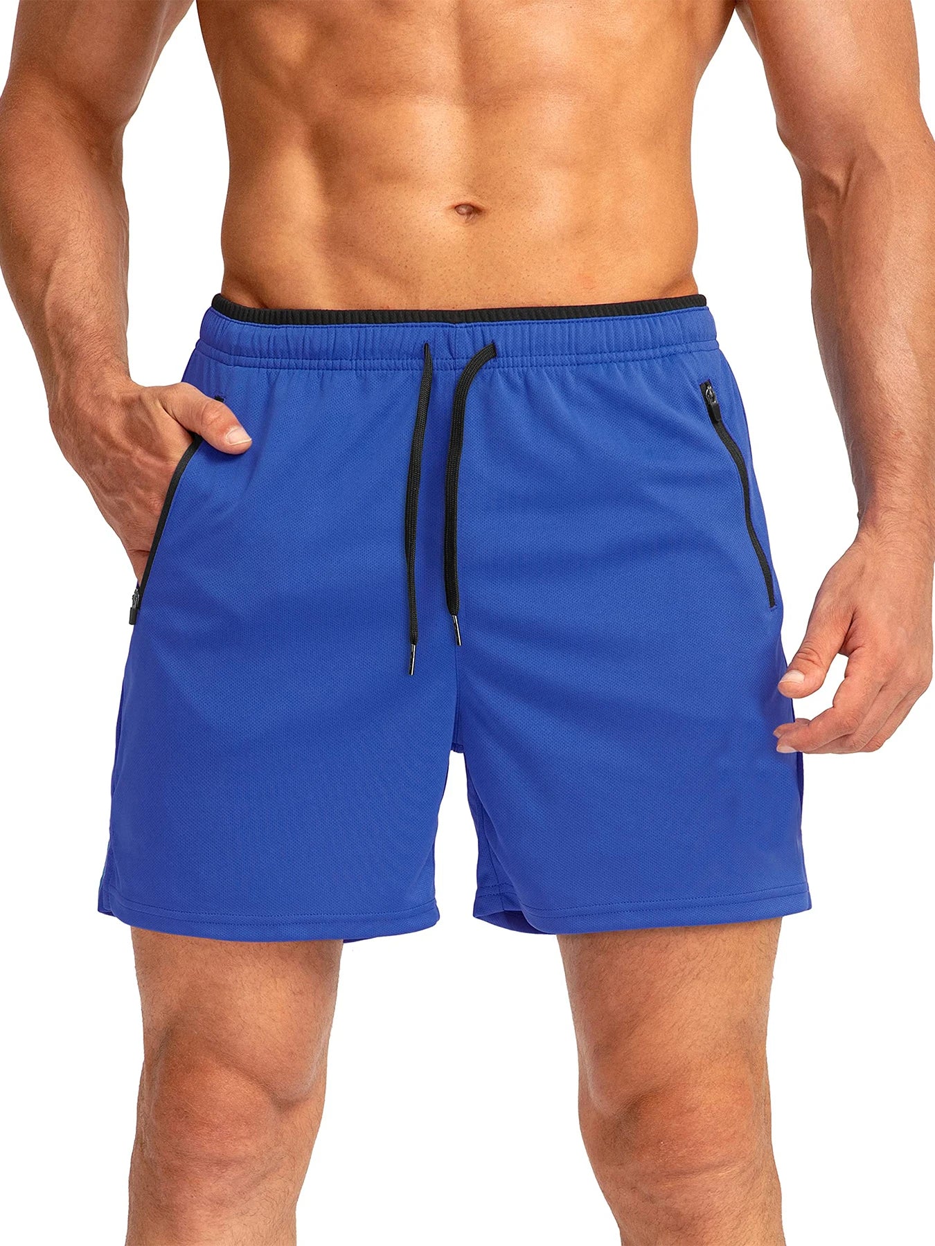 Men's premium quick-drying athletic shorts with adjustable waistband, zip-secure pockets, and refined sport styling