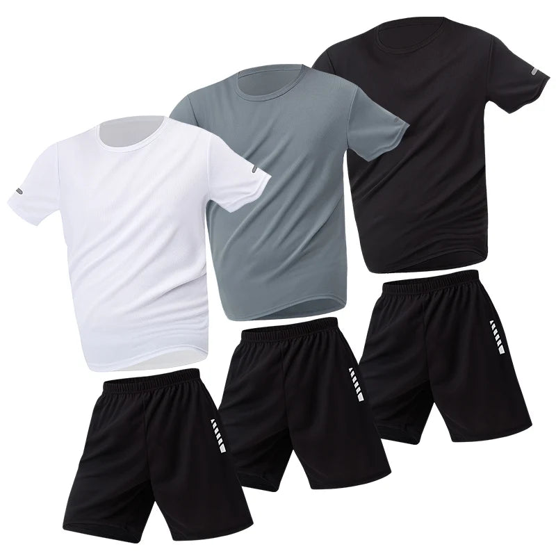 Men's premium athletic t-shirt and shorts set designed for breathable comfort, lightweight movement, and refined sport lifestyle wear