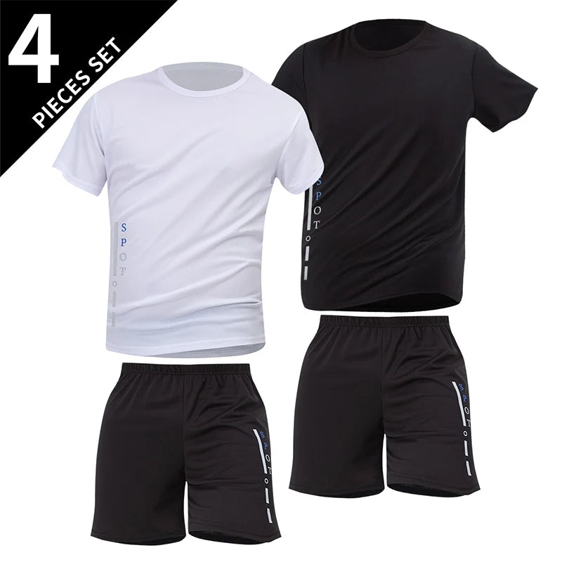 Men's premium athletic t-shirt and shorts set designed for breathable comfort, lightweight movement, and refined sport lifestyle wear