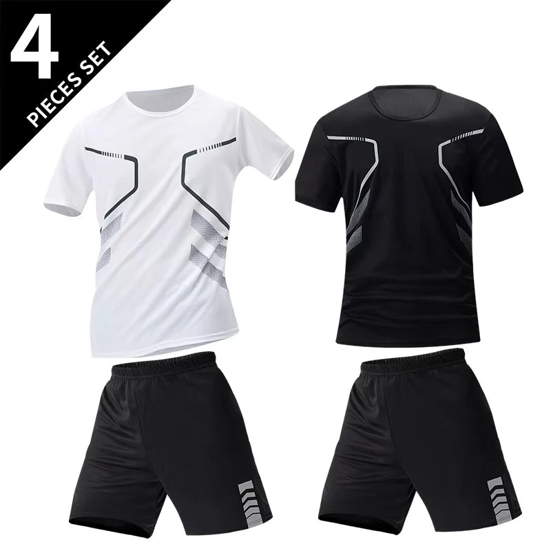 Men's premium athletic t-shirt and shorts set designed for breathable comfort, lightweight movement, and refined sport lifestyle wear