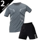 Men's premium athletic t-shirt and shorts set designed for breathable comfort, lightweight movement, and refined sport lifestyle wear