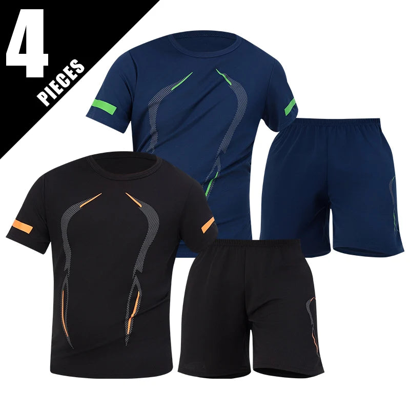 Men's premium athletic t-shirt and shorts set designed for breathable comfort, lightweight movement, and refined sport lifestyle wear