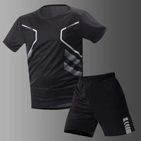 Men's premium athletic t-shirt and shorts set designed for breathable comfort, lightweight movement, and refined sport lifestyle wear