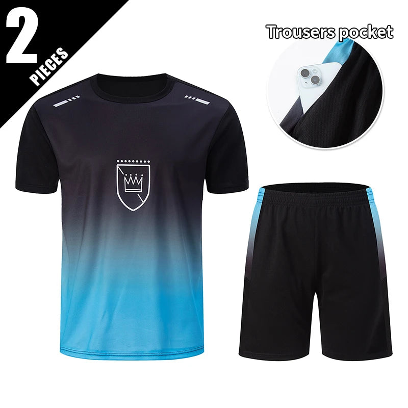 Men's premium athletic t-shirt and shorts set designed for breathable comfort, lightweight movement, and refined sport lifestyle wear