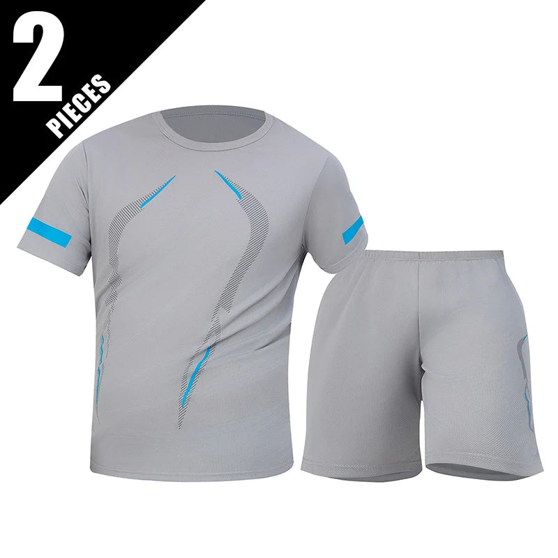 Men's premium athletic t-shirt and shorts set designed for breathable comfort, lightweight movement, and refined sport lifestyle wear