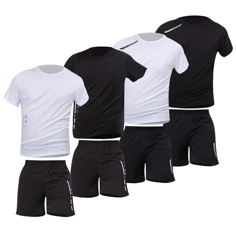Men's premium athletic t-shirt and shorts set designed for breathable comfort, lightweight movement, and refined sport lifestyle wear