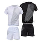 Men's premium athletic t-shirt and shorts set designed for breathable comfort, lightweight movement, and refined sport lifestyle wear