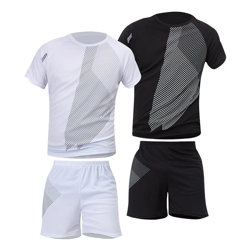 Men's premium athletic t-shirt and shorts set designed for breathable comfort, lightweight movement, and refined sport lifestyle wear
