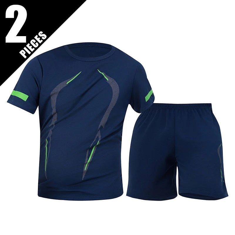 Men's premium athletic t-shirt and shorts set designed for breathable comfort, lightweight movement, and refined sport lifestyle wear