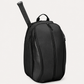 Premium black leather tennis backpack designed for refined racket storage and elevated athletic lifestyle travel