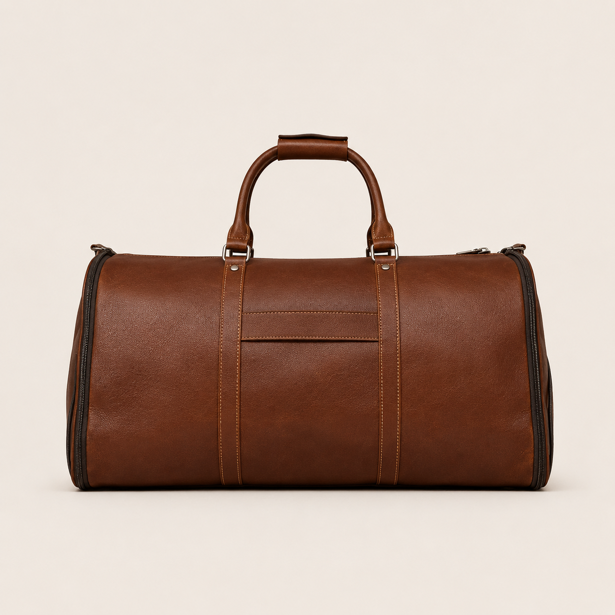Premium genuine leather duffle bag crafted for organized weekend travel and sophisticated everyday mobility