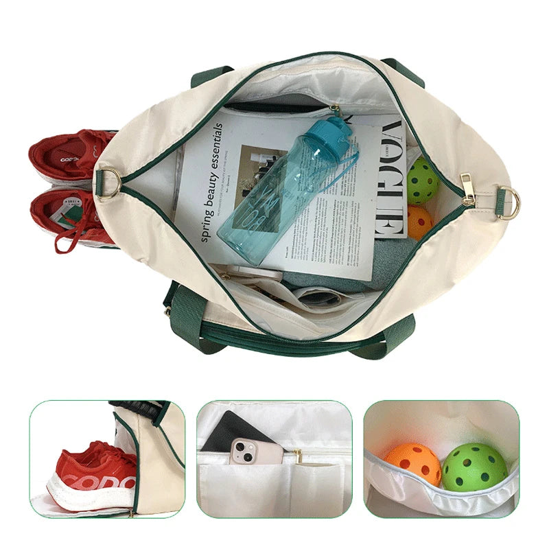 Lightweight tennis racket bag with zip-secure closure and organized storage compartments for active daily movement