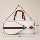 Lightweight tennis racket tote with dedicated shoe compartment and clean athletic everyday carry styling