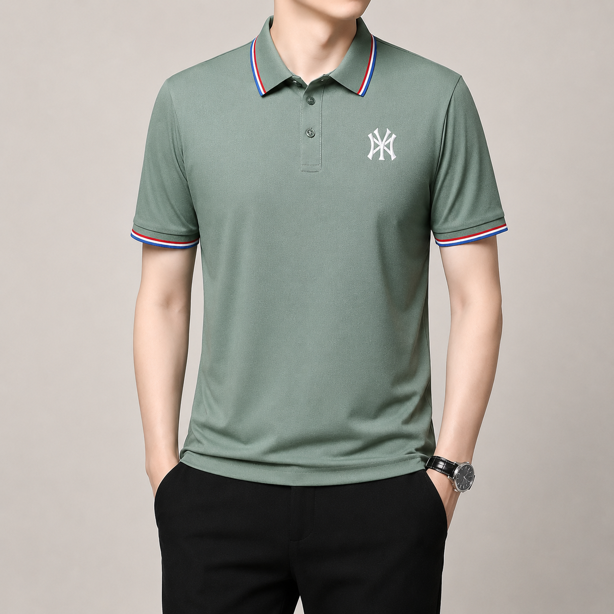 Men's premium tennis-inspired polo designed for breathable comfort, refined structure, and elevated everyday wear