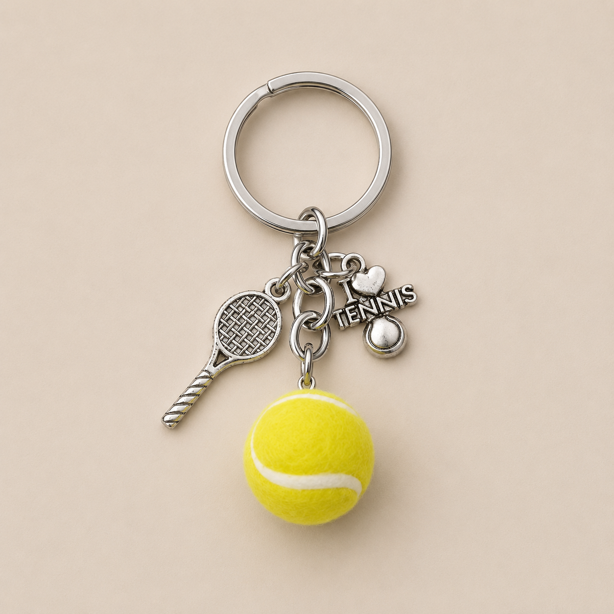 Premium tennis ball keyring designed for refined everyday carry and sport-inspired lifestyle accessories