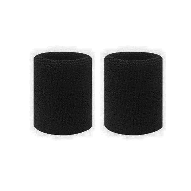 Tennis wristband set designed to help keep hands dry and improve secure racket grip during active sessions