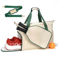 Lightweight handheld racket bag with interior zipper pockets and organized storage for court essentials and active routines