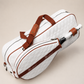 Premium tennis tote racket bag with shoe compartment designed for organized storage and refined athletic lifestyle carry