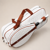 Premium tennis tote racket bag with shoe compartment designed for organized storage and refined athletic lifestyle carry