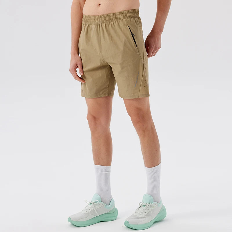 Close-up detail of men's lightweight tennis shorts with breathable stretch construction and modern athletic silhouette