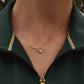 Refined sport-inspired necklace designed with radiant white sapphire-inspired accents and clean modern silhouette