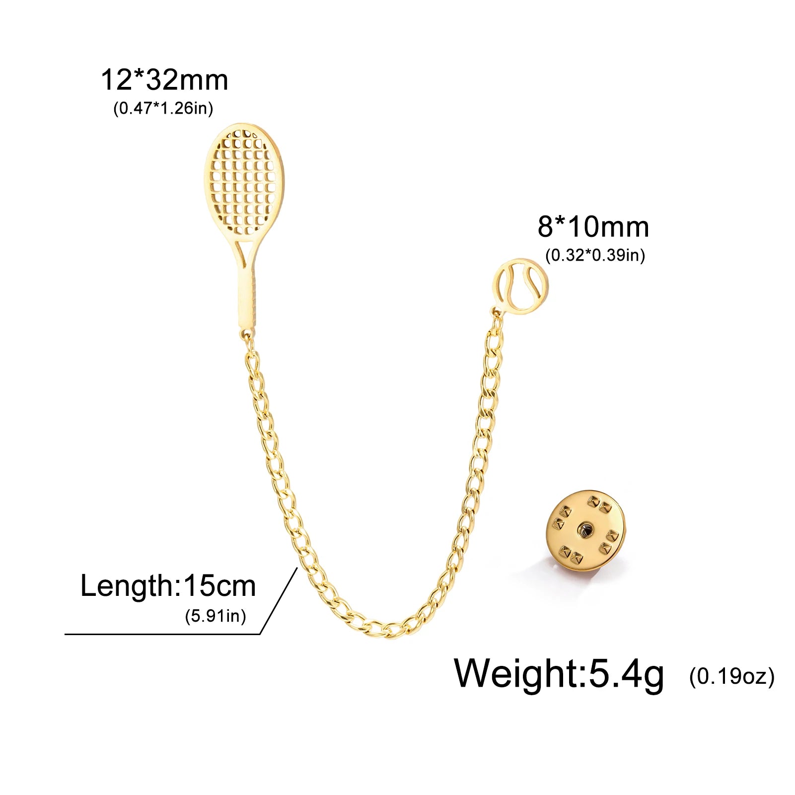Premium tennis-inspired accessory pin designed for elegant casual styling and understated athletic refinement