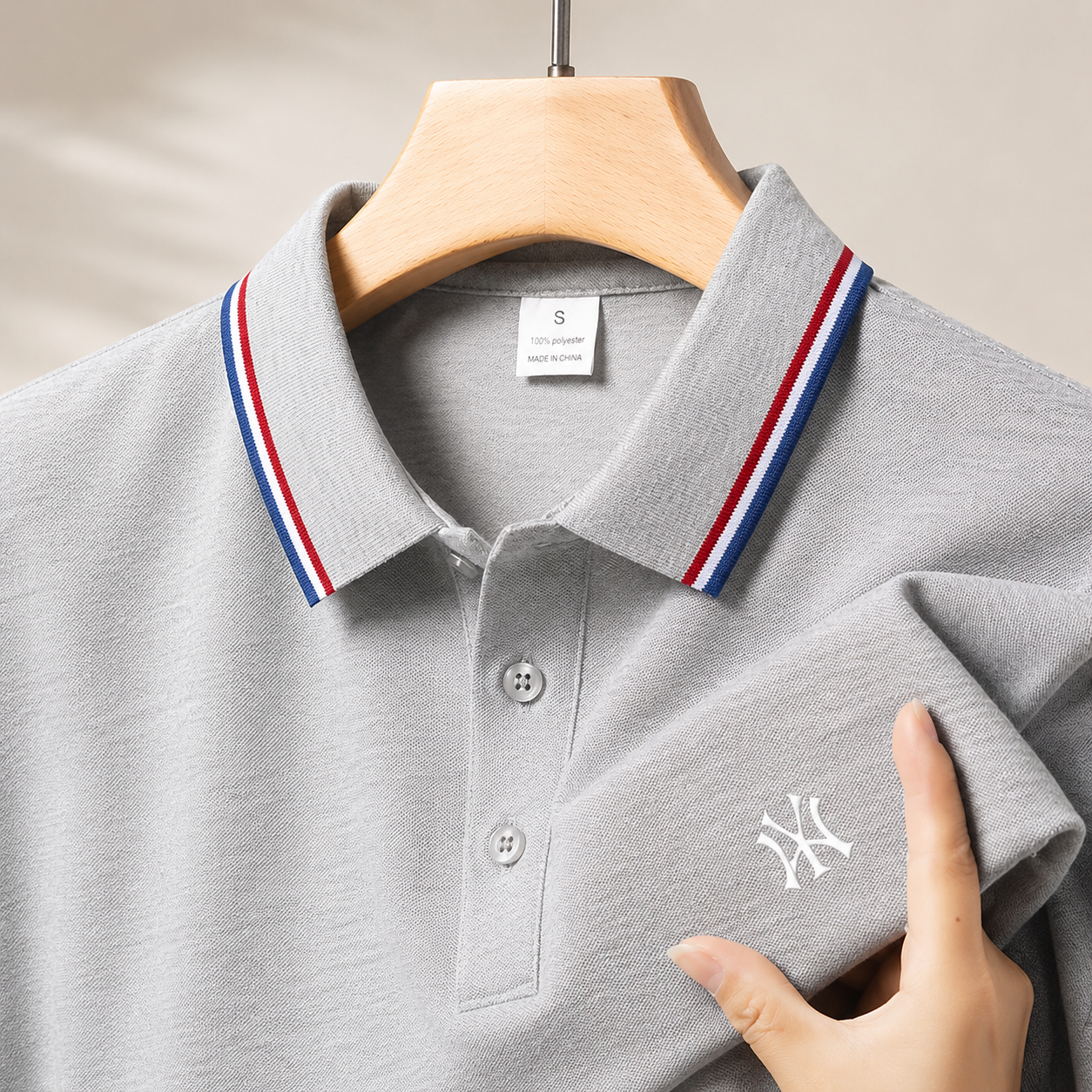 Men's premium tennis-style polo with classic collar design, clean fit, and refined athletic casual appeal