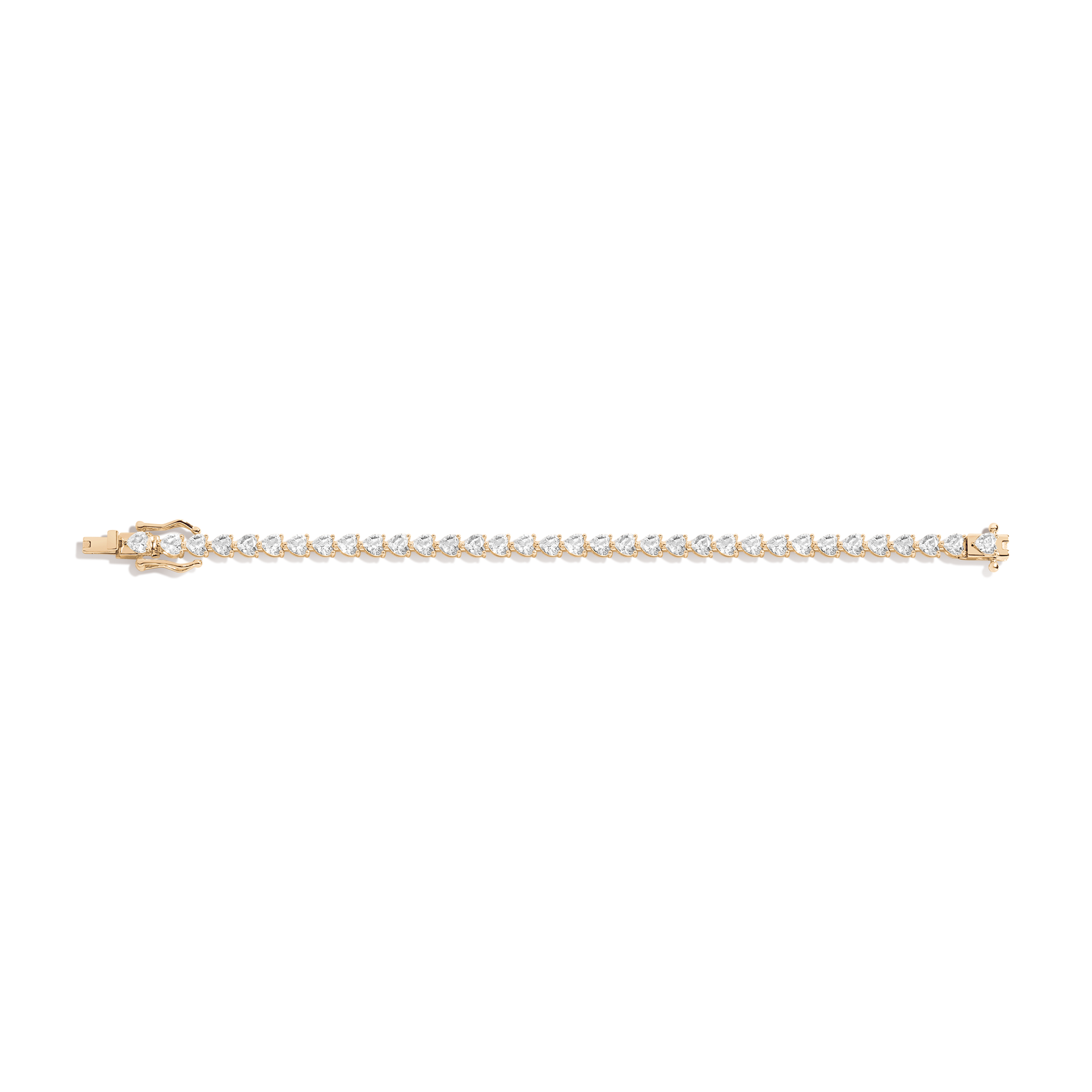 Refined heart tennis bracelet designed for delicate jewelry layering and elevated everyday elegance