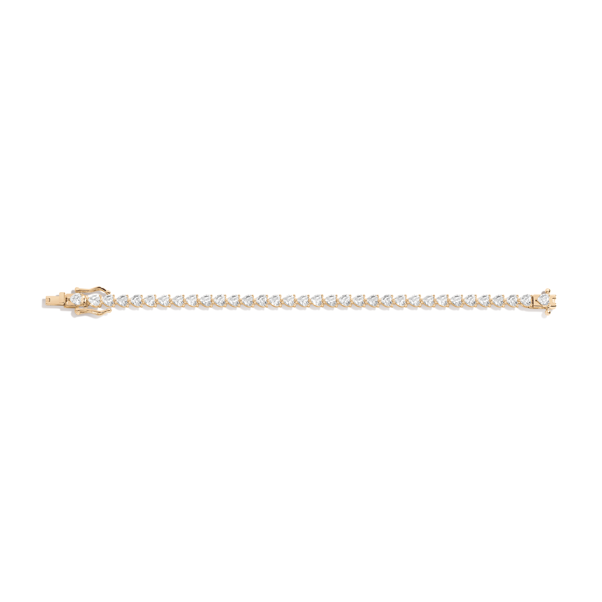 Refined heart tennis bracelet designed for delicate jewelry layering and elevated everyday elegance