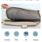 Editorial studio image of premium compact racket case featuring minimalist court-inspired protective design