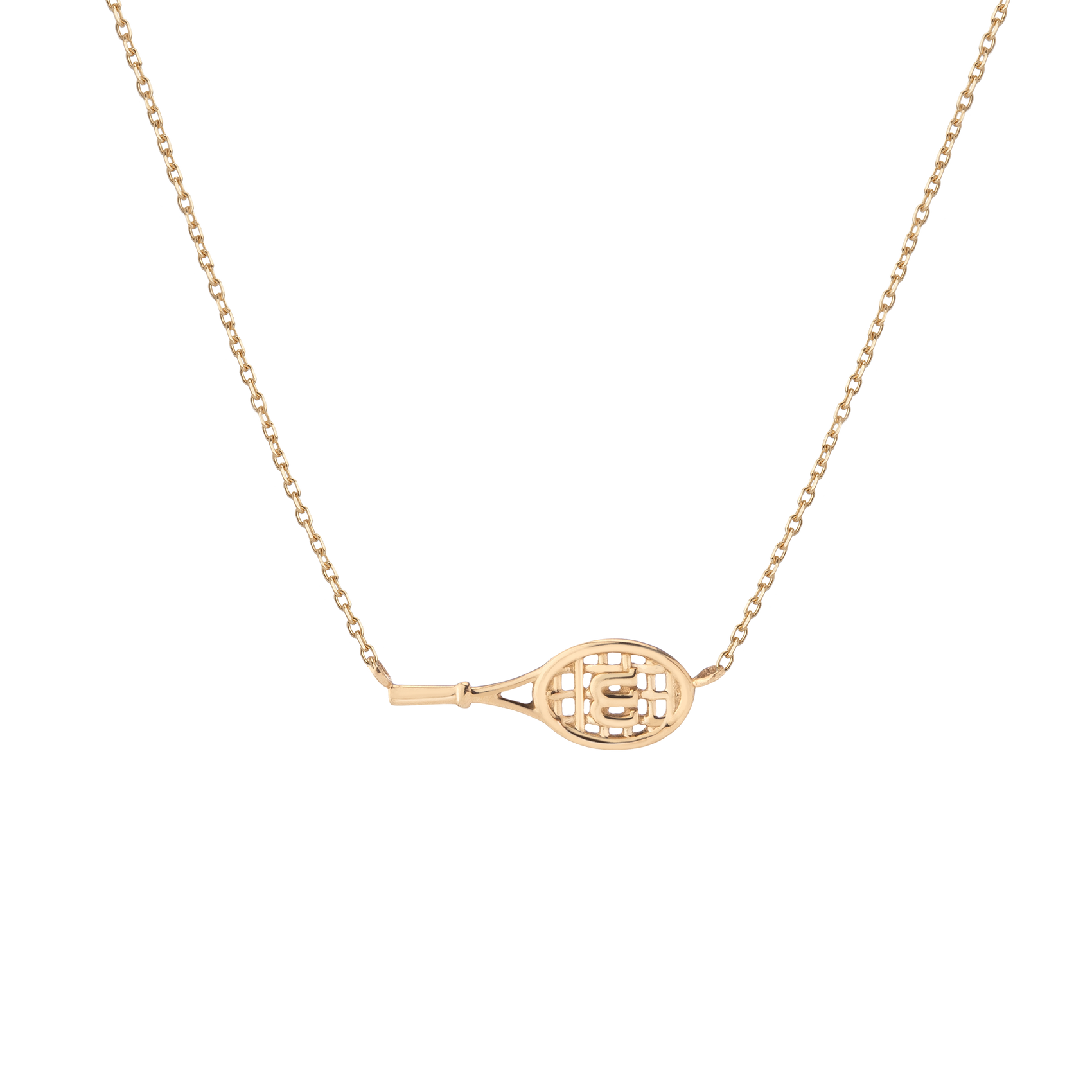 Minimal tennis-inspired pendant necklace crafted for polished feminine elegance and timeless athletic sophistication