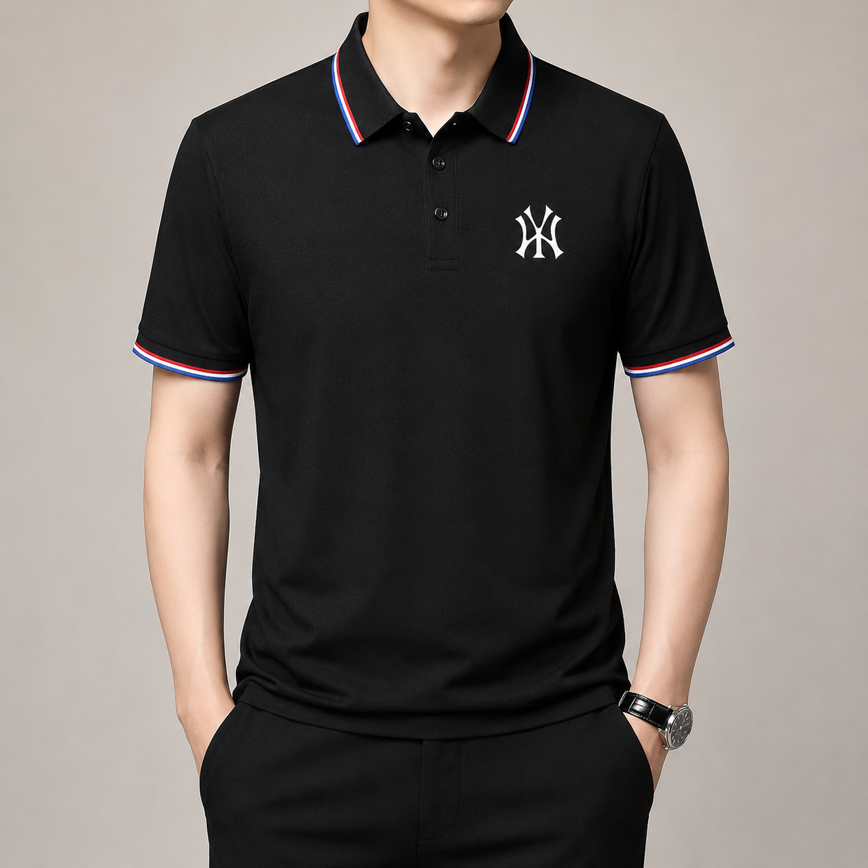 Men's lightweight polo shirt with classic tennis styling, soft knit comfort, and timeless athletic sophistication