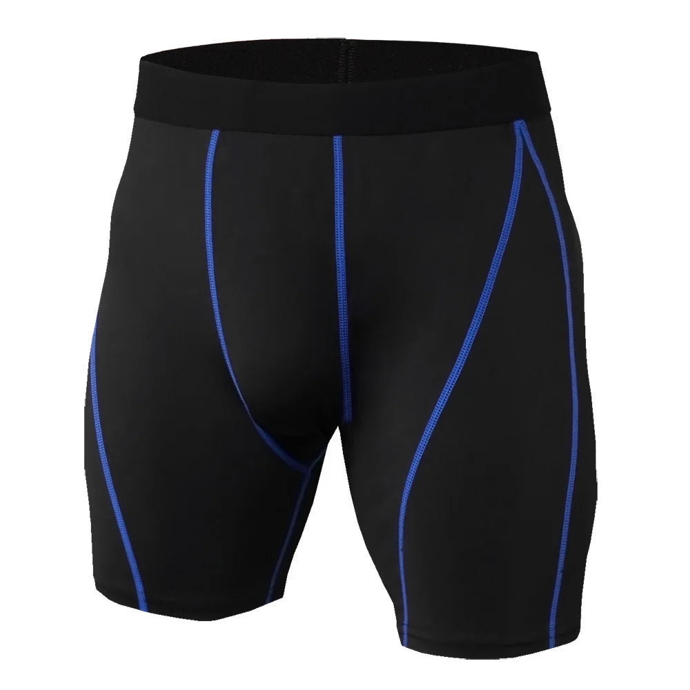 Editorial studio image of men's premium compression shorts featuring streamlined athletic fit and refined movement-focused comfort