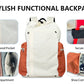 Editorial studio image of premium drawstring tennis backpack featuring minimalist court-inspired athletic styling