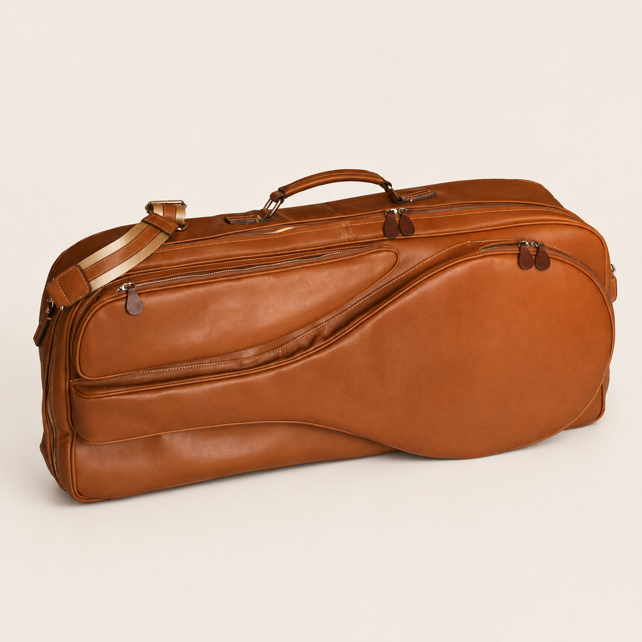 Premium leather tennis tournament bag designed for refined racket storage and elevated court lifestyle travel