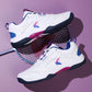 Editorial studio image of a modern tennis sneaker with streamlined court-inspired styling and flexible structure