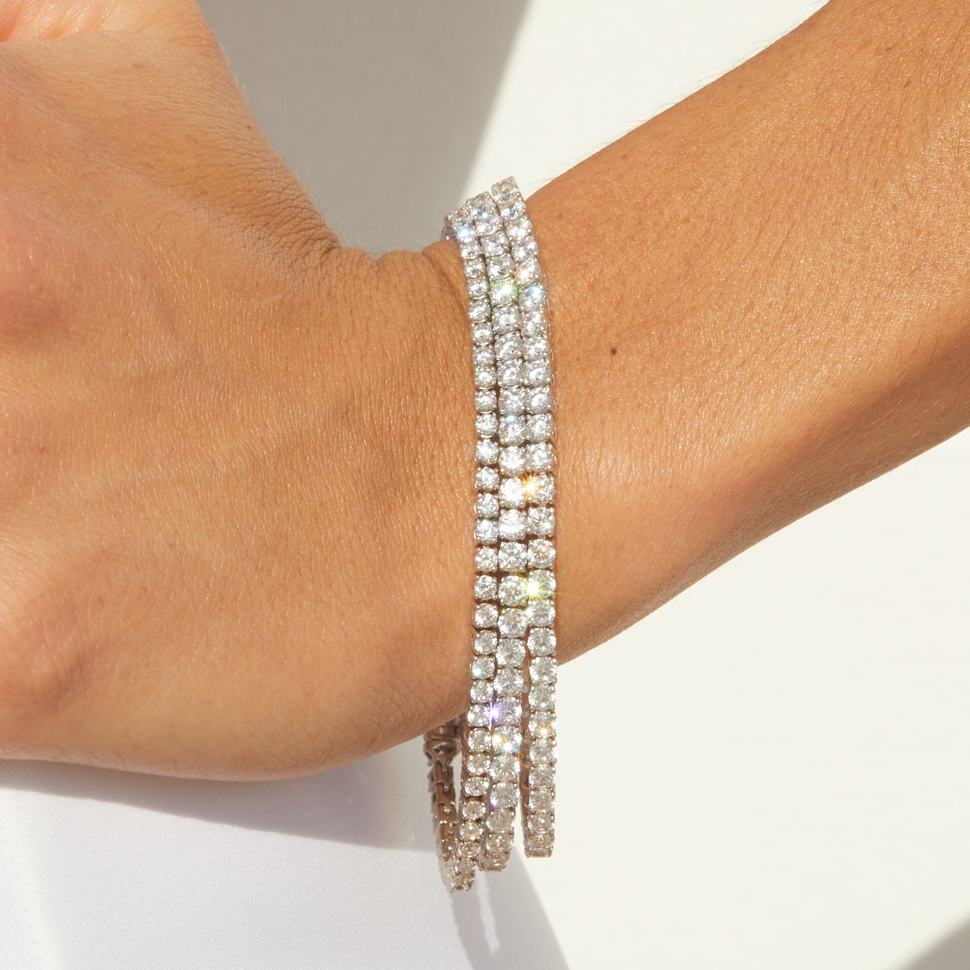Elegant diamond-inspired tennis bracelet designed for refined lifestyle styling and understated luxury wear