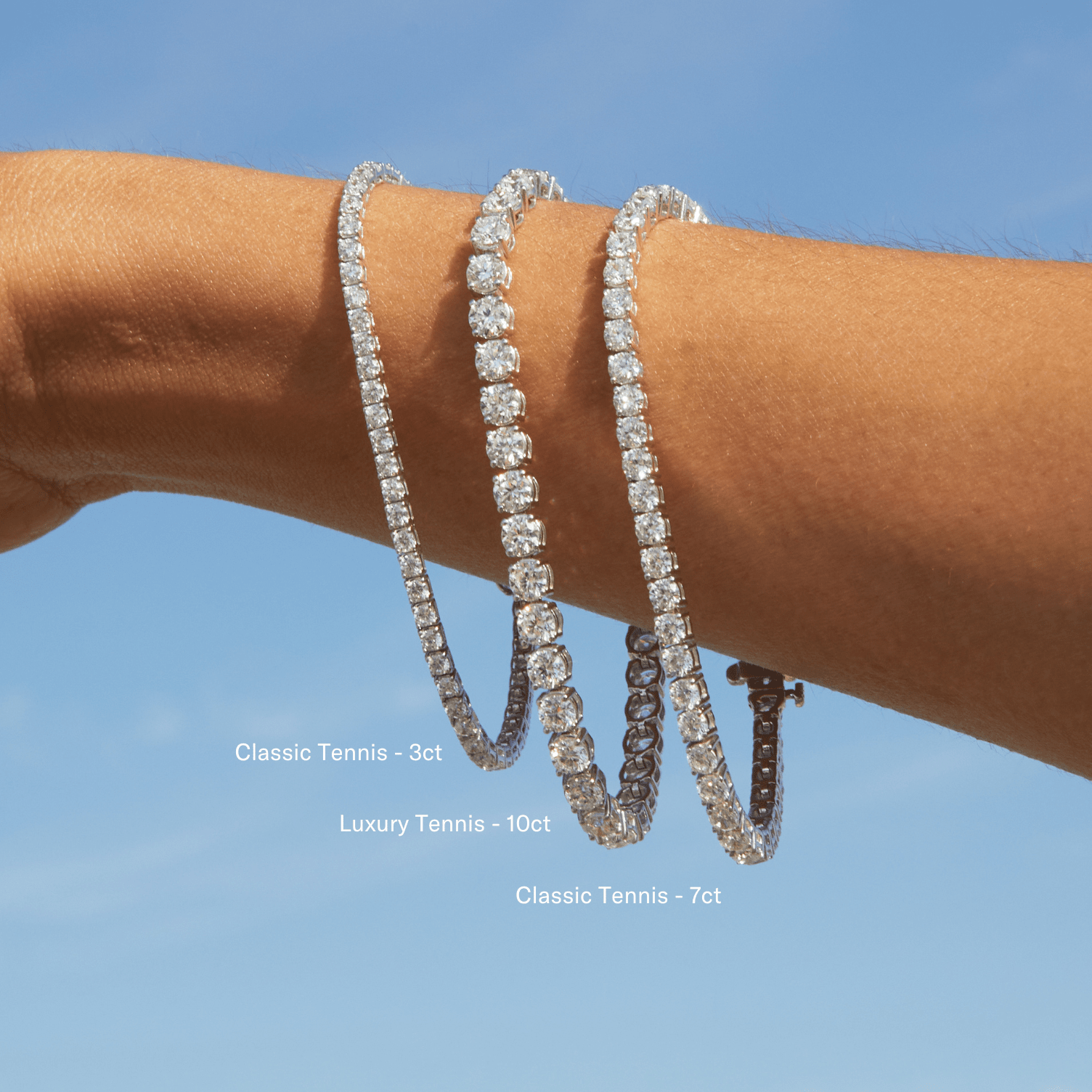 Premium luxury tennis bracelet crafted for lightweight comfort and timeless feminine sophistication