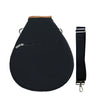Close-up detail of premium compact racket case with durable nylon construction and clean athletic styling