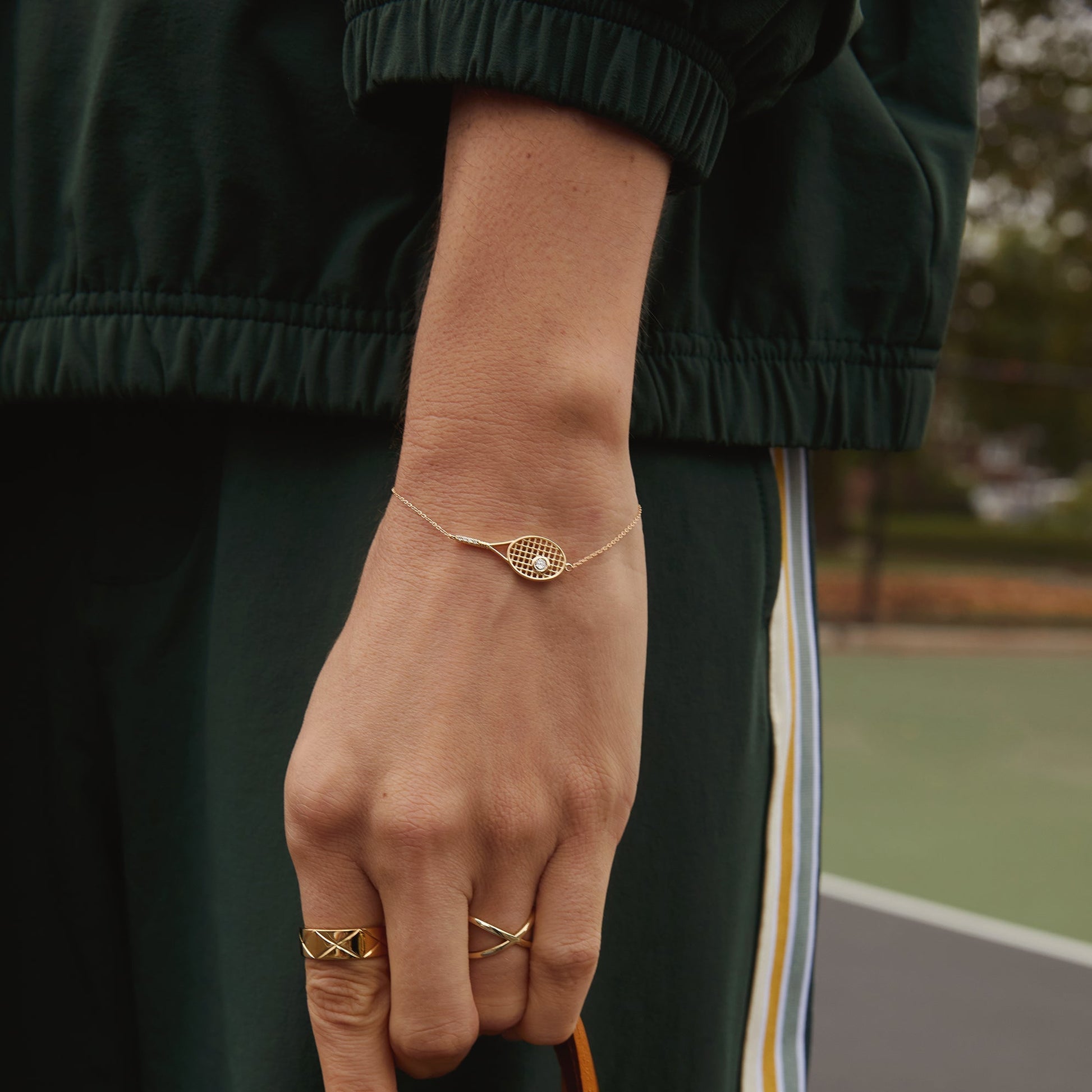 Premium lightweight bracelet featuring radiant stone accents and elevated tennis lifestyle sophistication