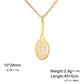 Close-up detail of premium stainless steel tennis racket pendant with minimalist modern jewelry styling