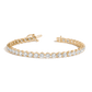 Editorial studio image of premium tennis bracelet featuring continuous stone detailing and timeless sophisticated elegance