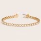 Editorial studio image of premium tennis bracelet featuring continuous stone detailing and timeless sophisticated elegance