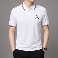 Men's premium knit polo with buttoned collar, streamlined silhouette, and understated sport-lifestyle elegance