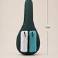 Close-up detail of premium tennis racket sleeve with integrated storage compartment and sleek portable athletic design