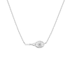 Editorial studio image of premium racket-inspired necklace featuring refined minimalist jewelry styling and modern court heritage