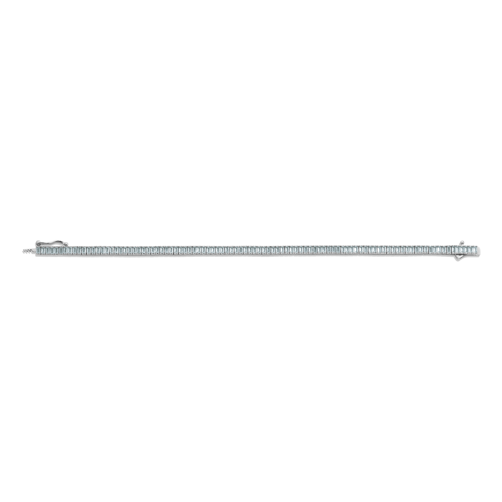 Editorial studio image of premium blue stone tennis bracelet with refined minimalist luxury styling