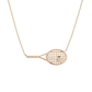 Premium white sapphire tennis racket necklace designed for refined everyday elegance and modern sport-inspired styling