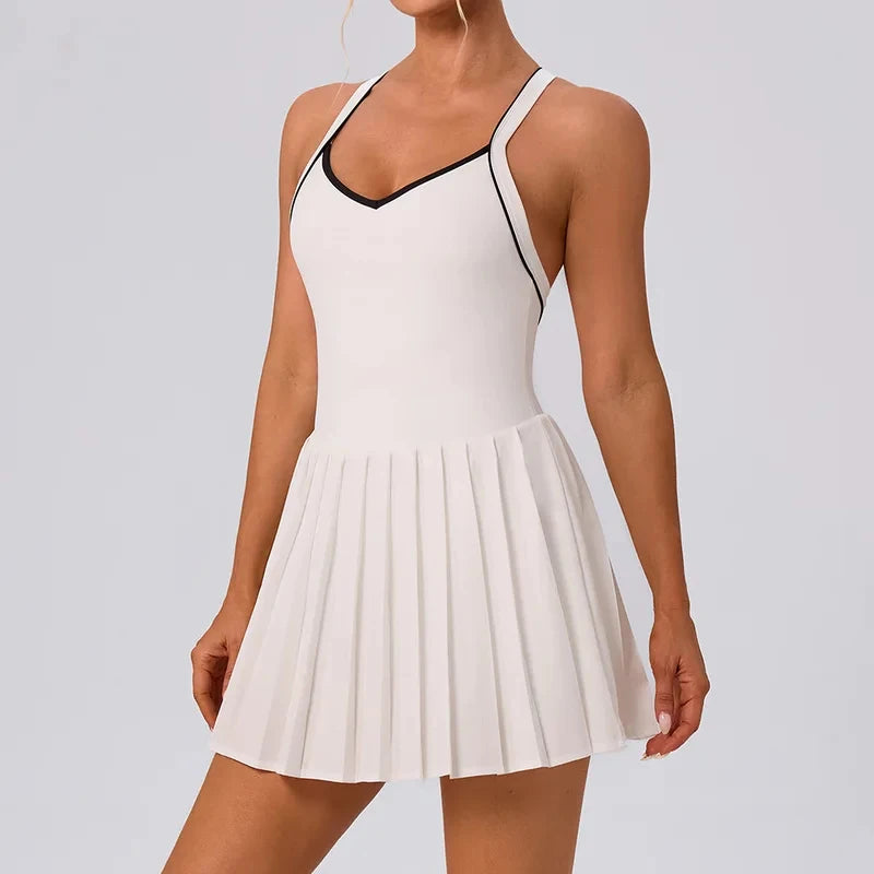 Premium women's tennis outfit featuring pleated dress silhouette built for comfort movement and style